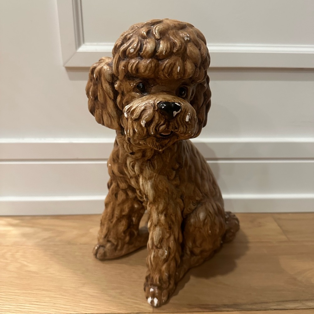 Vintage 1978 Continental Studios Signed Sculpture White Poodle, RARE